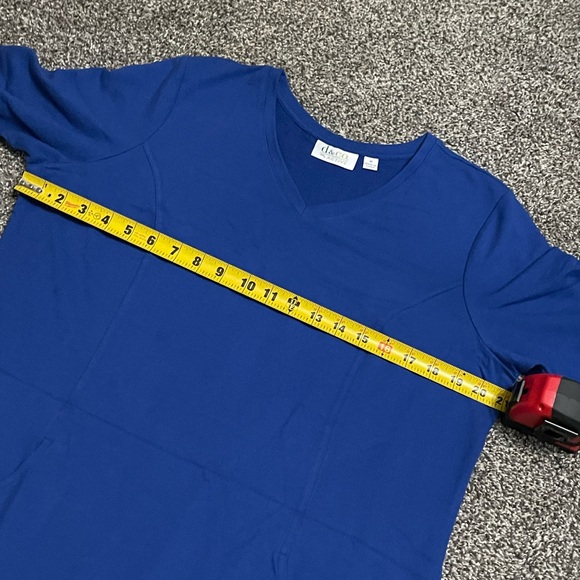 New Denim & Co Active Blue Sweatshirt Coverup 3/4 sleeve Dress with pockets M - Picture 9 of 13